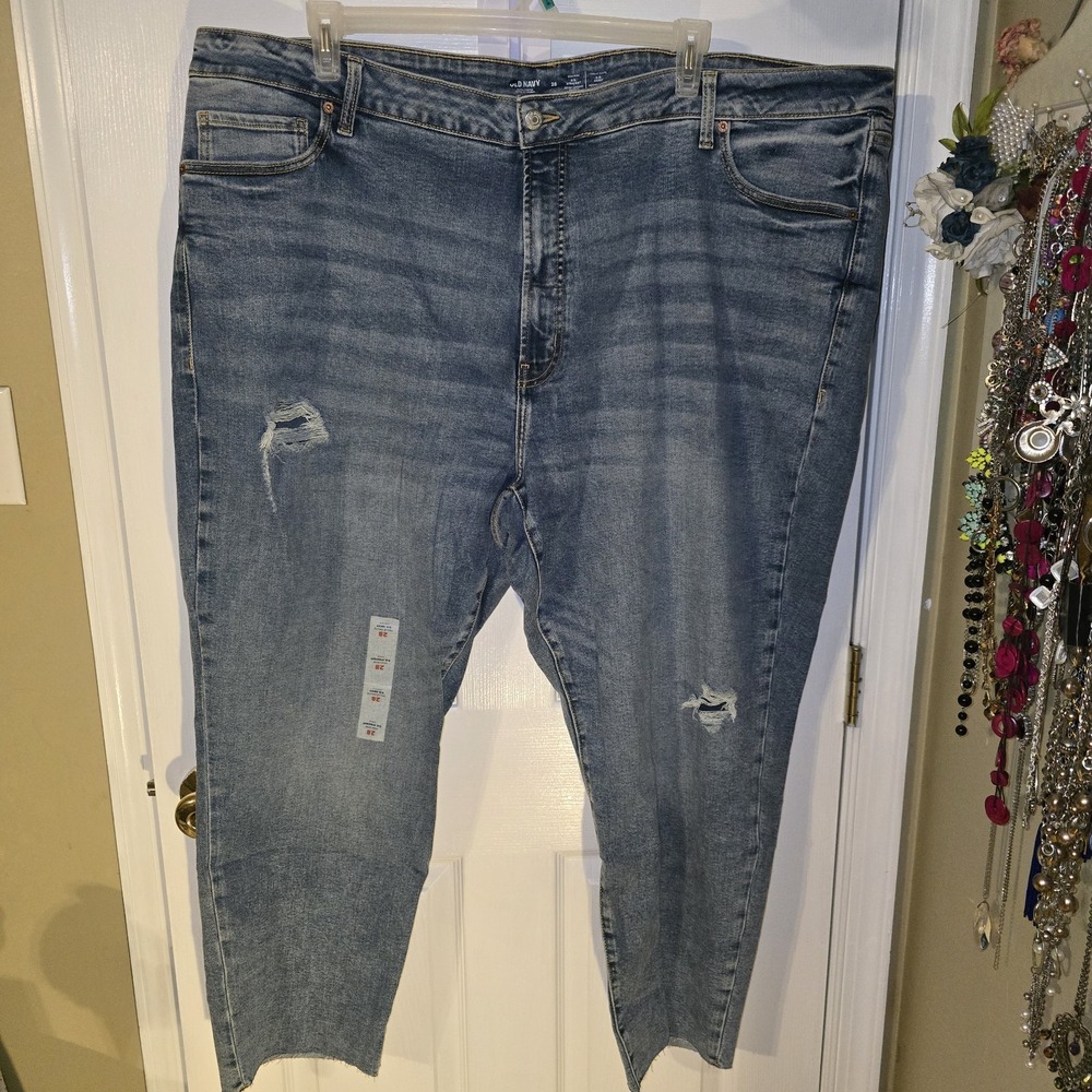 Old‎ Navy O.G. Straight High Rise Ankle Distressed Jeans Women's Plus Size 28
